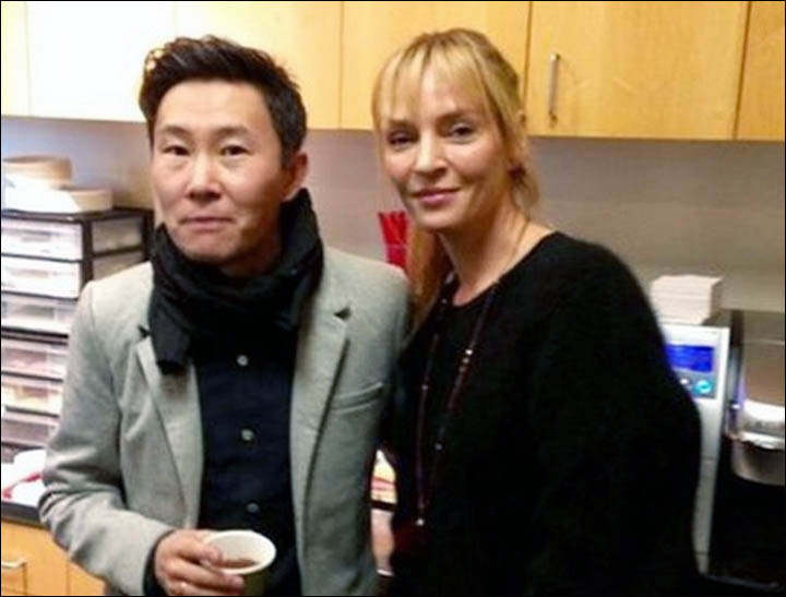 Zorikto Dorzhiev with Uma Thurman