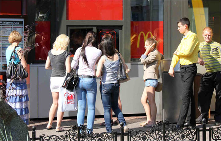 McDonalds comes to town but Burger King is already here in Novosibirsk. 