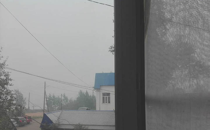 Smoke in Kirensk, Irkutsk region