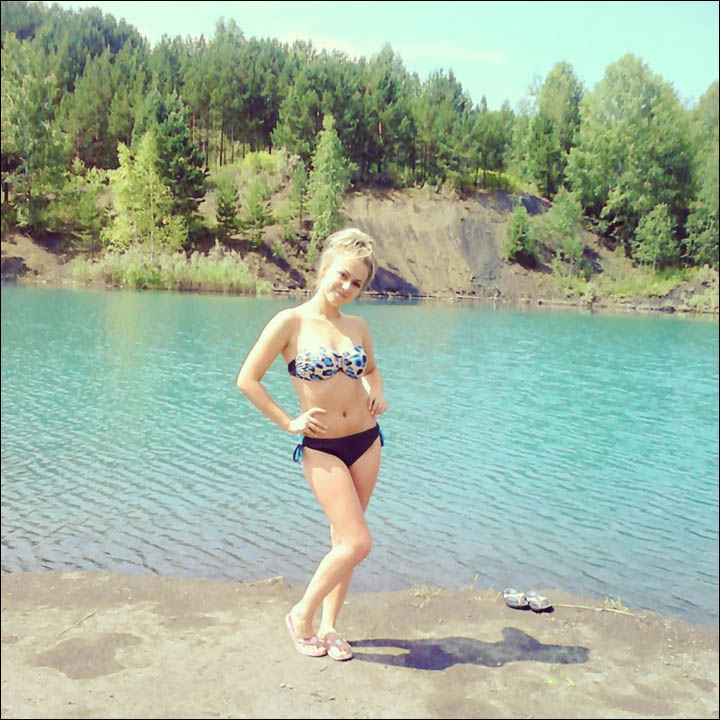 Girl on the beach in Kemerovo