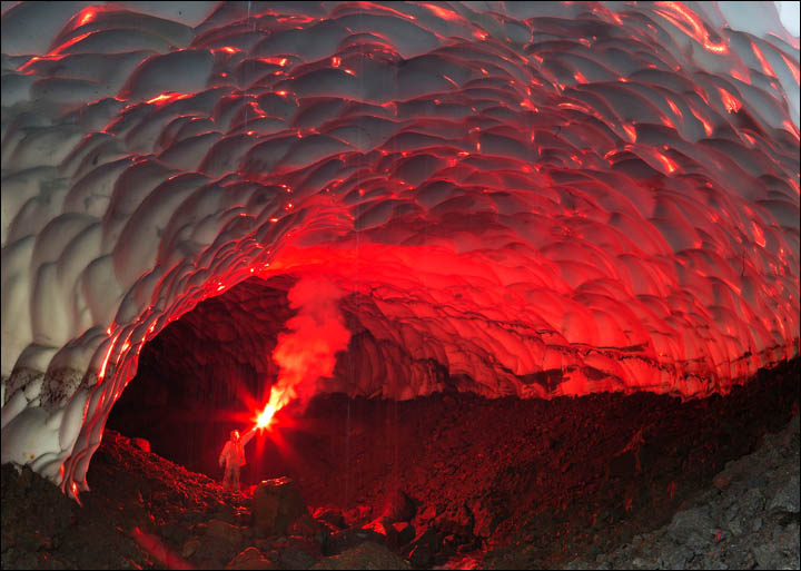 Mutnovsky volcano caves