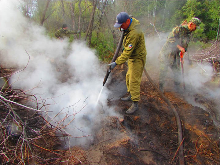 Peat fires in Buryatia
