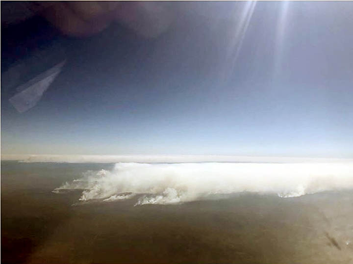 Smoke from plane