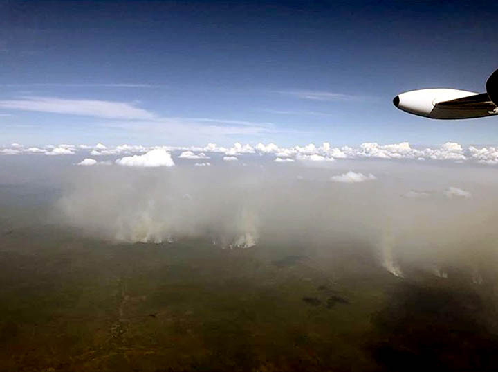 Smoke from plane