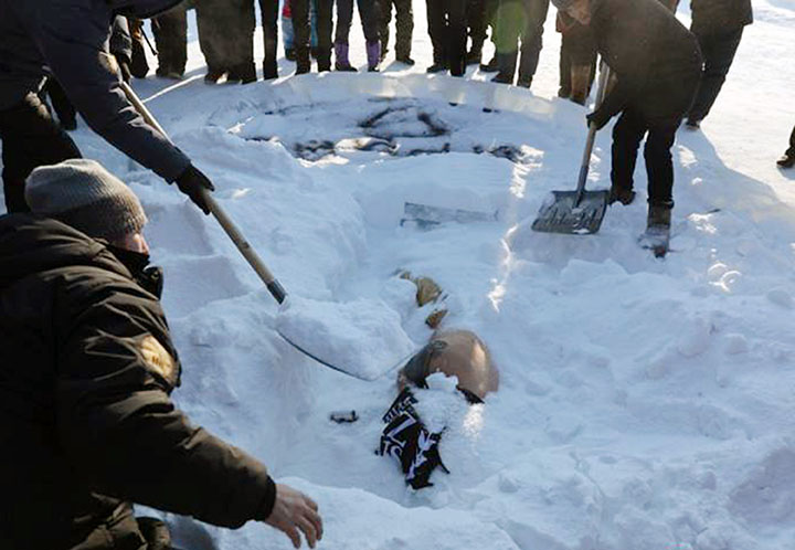 Oleg being buried