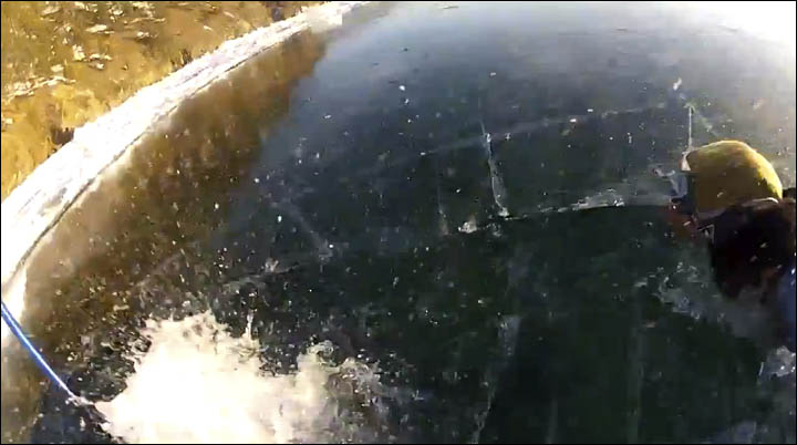 Skier fell into Baikal