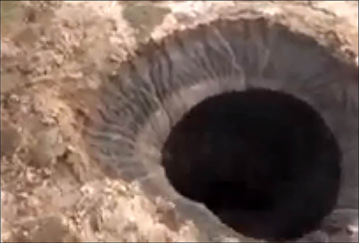 Large crater appears at the 'end of the world'