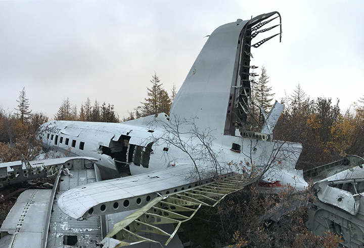 The Kremlin leader’s former personal aircraft today languishes in an aircraft cemetery in Chersky, in Yakutia region. 