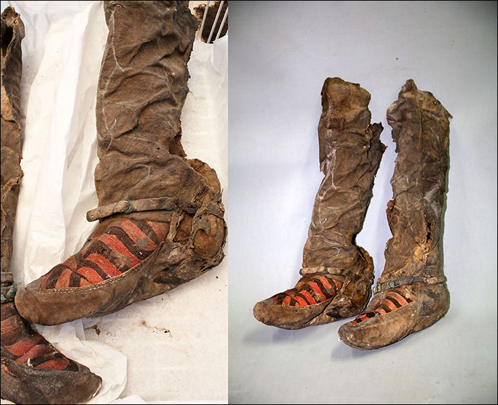 Ancient mummy with 1,100 year old Adidas boots died after she was struck on the headAncient mummy with 1,100 year old Adidas boots died after she was struck on the head