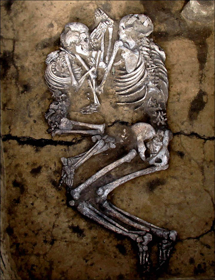 Modern science to unlock the secrets of couples holding each other in loving embrace for 3,500 years 