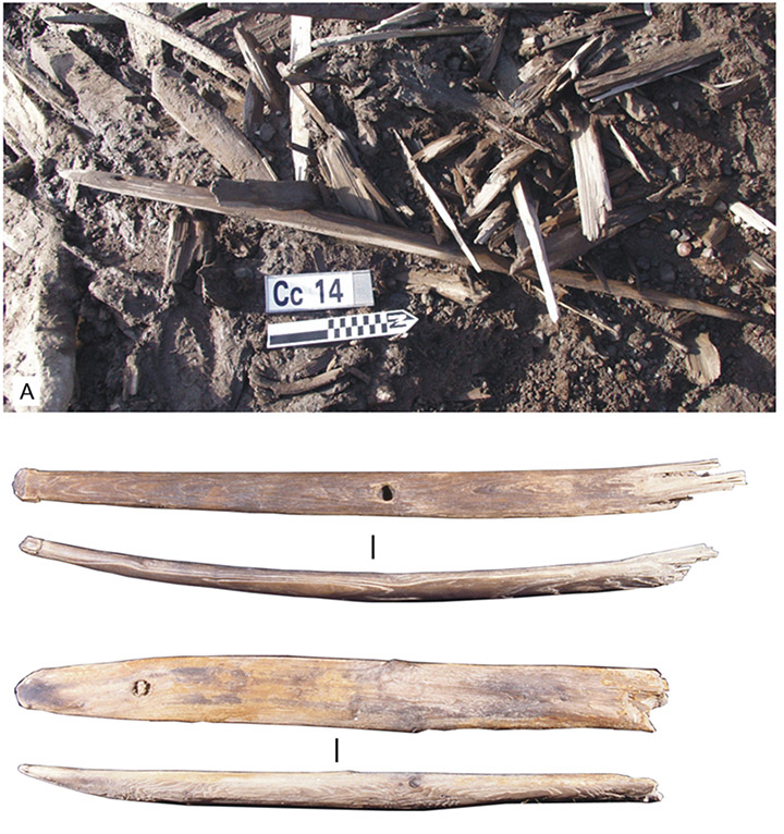 Parts of the sledge found on Zhokhov site