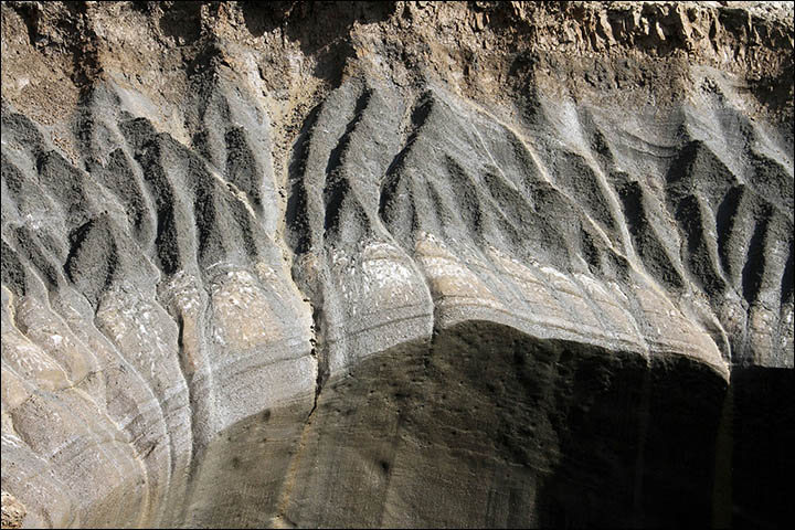 Sides of Yamal crater near Bovanenkovo