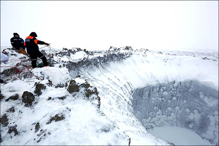 Exclusive new pictures INSIDE mystery Siberian crater