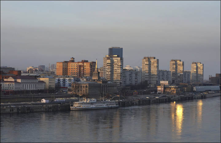 Riverbank of Yenisei river in Krasnoyarsk