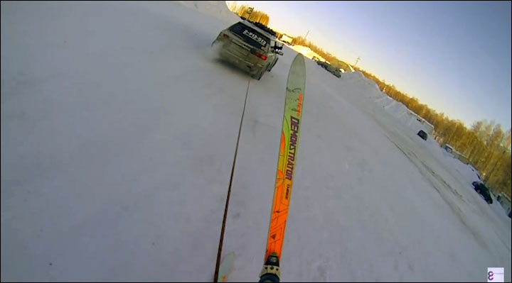 Skiing at 130 kph