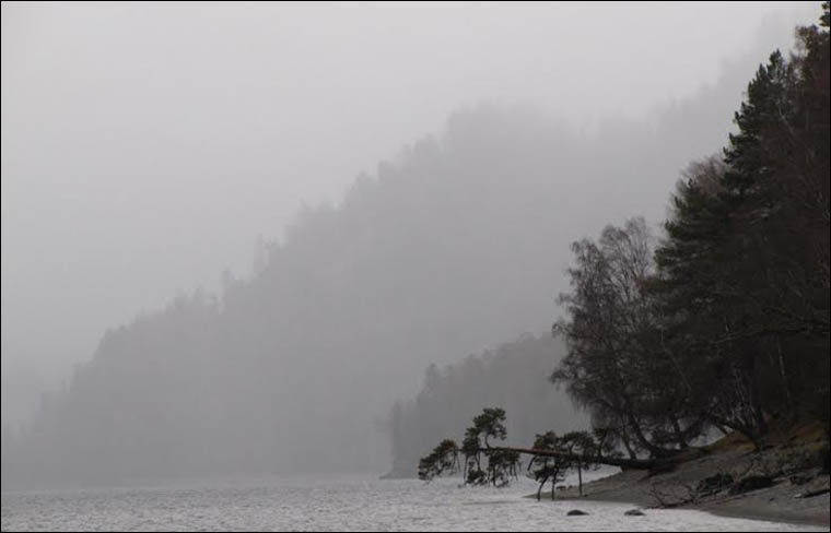 Teletskoe lake in november