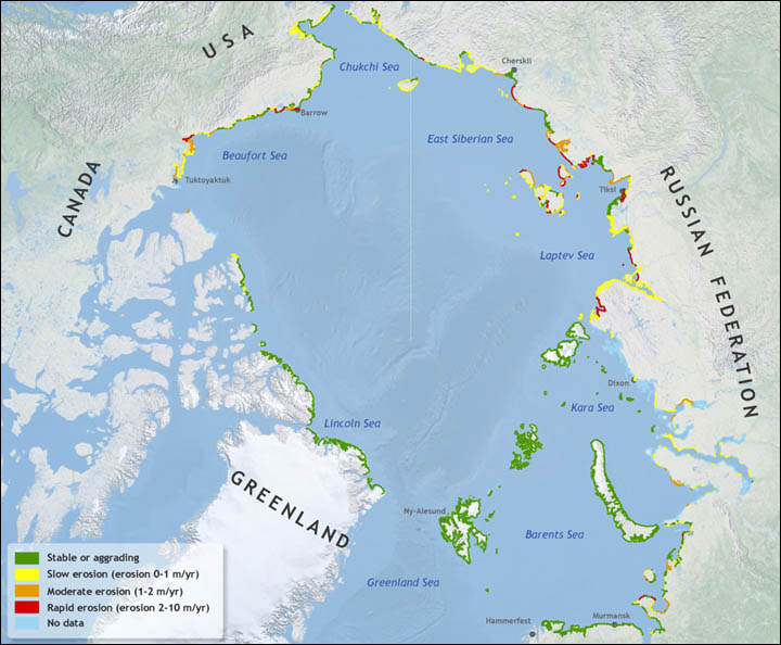 Arctic shores erosion