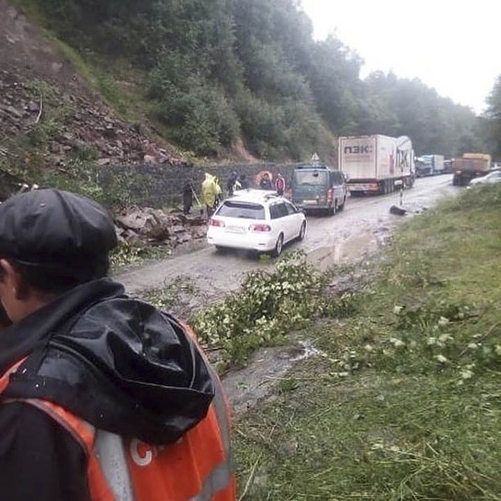 stones blocked the motorway