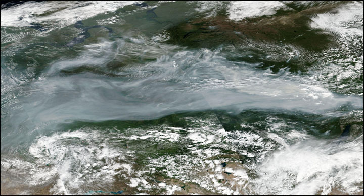 Siberia's wildfires seen from 1 million miles away: even the tundra is burning