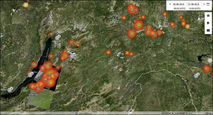 Wildfires on Baikal
