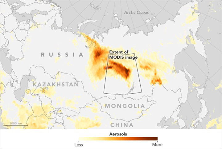 MODIS map