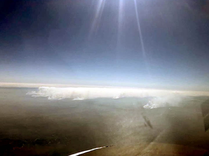 Smoke from plane
