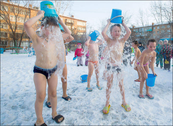 Ice babies Siberia