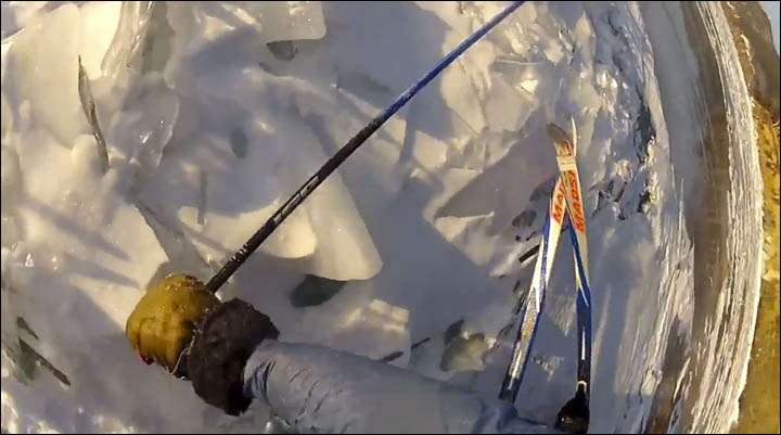 Skier fell into Baikal