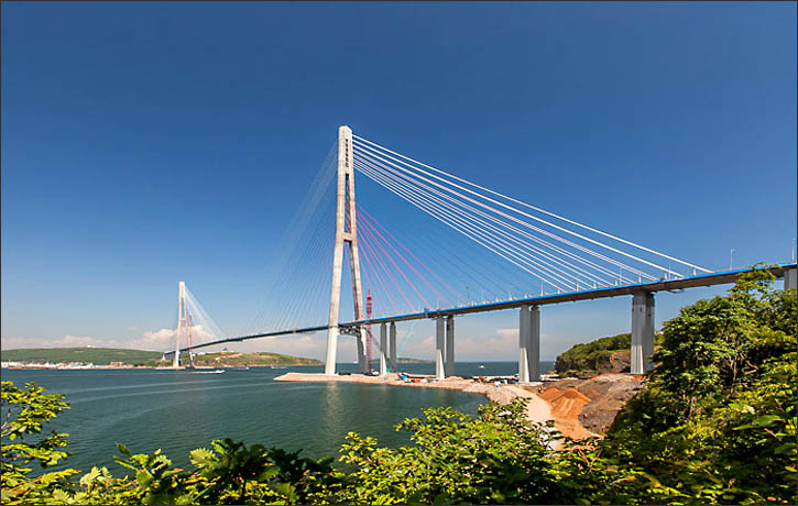 Siberia, Far East, bridge, island