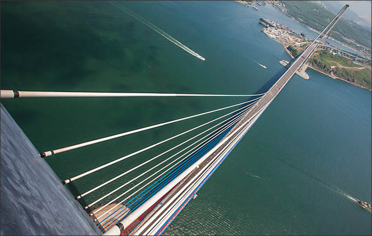 Siberia, Far East, bridge, island