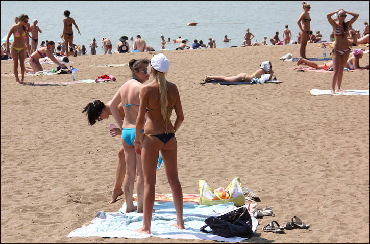 Omsk, Irtysh river beach, Western Siberia