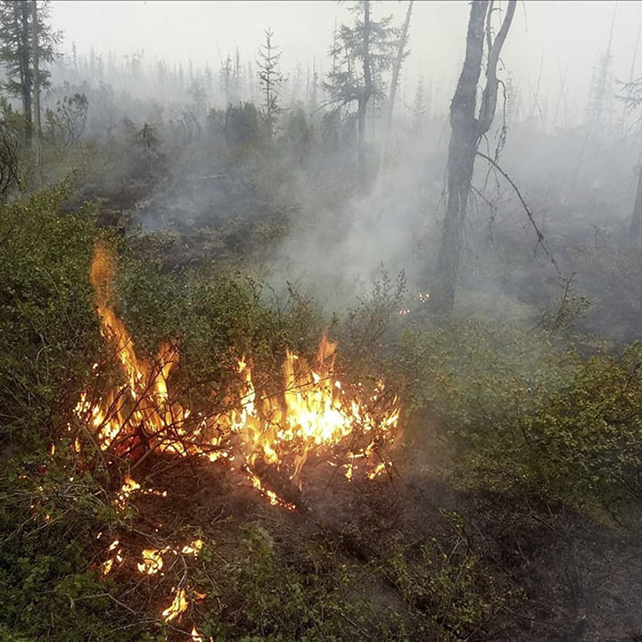 Wildfires close to Batagai