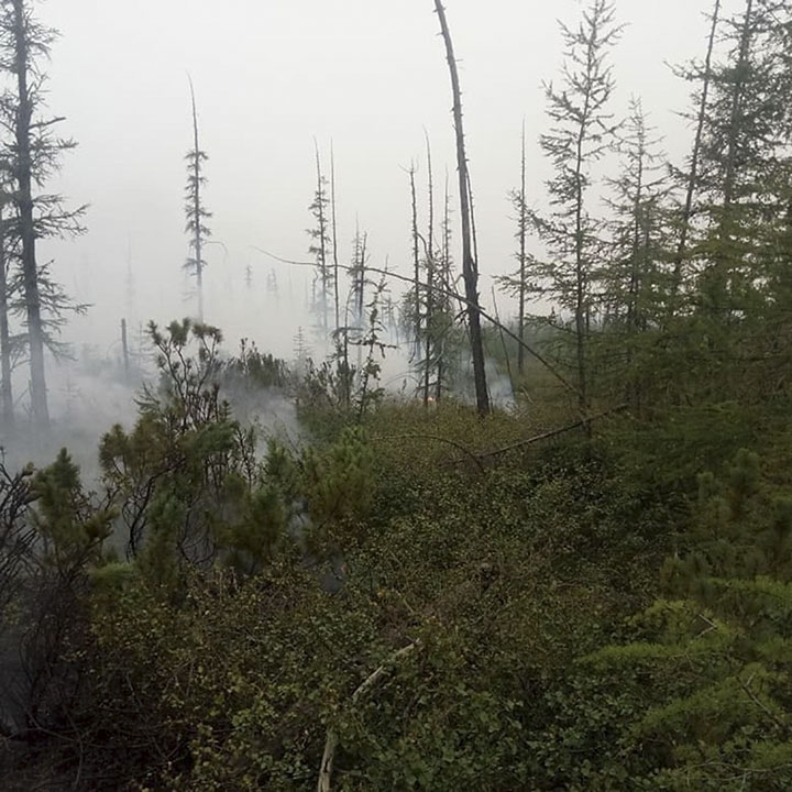 Wildfires close to Batagai