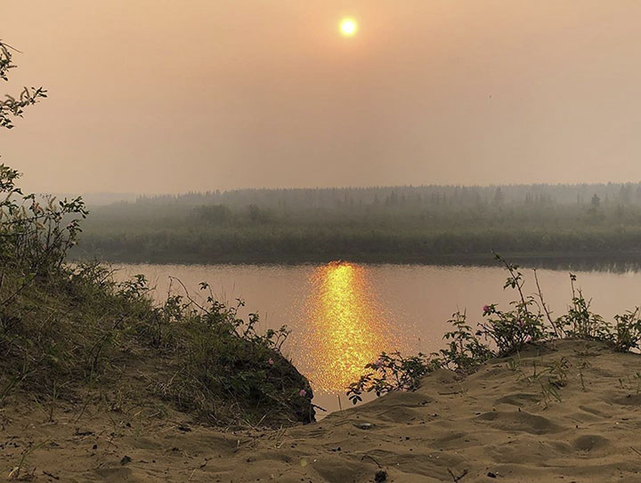 Batagai in smoke