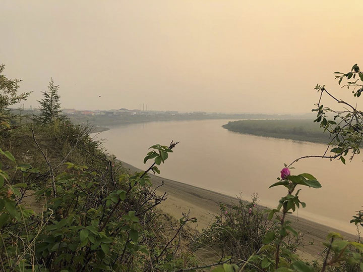 Batagai in smoke