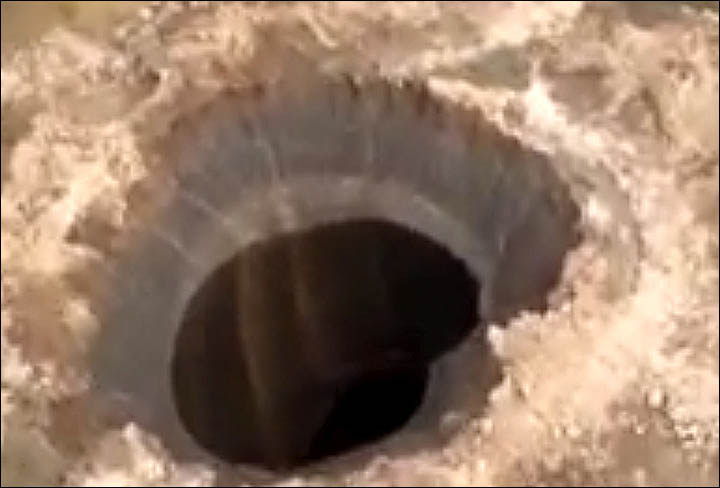 Large crater appears at the 'end of the world'