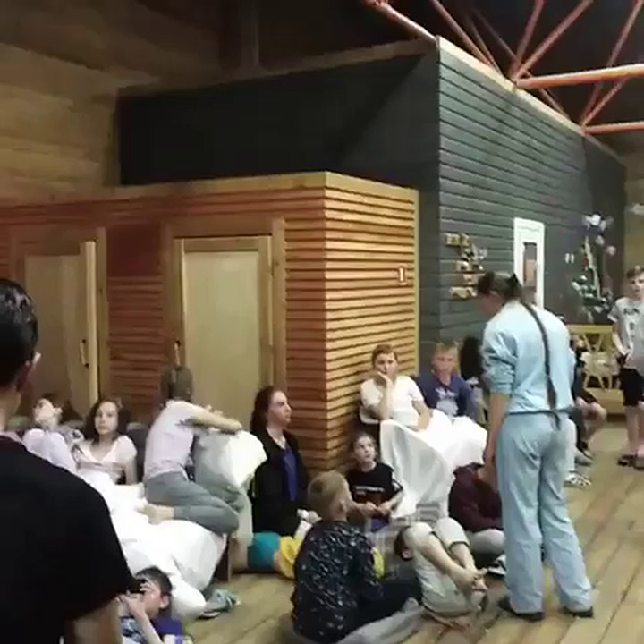 Evacuated kids