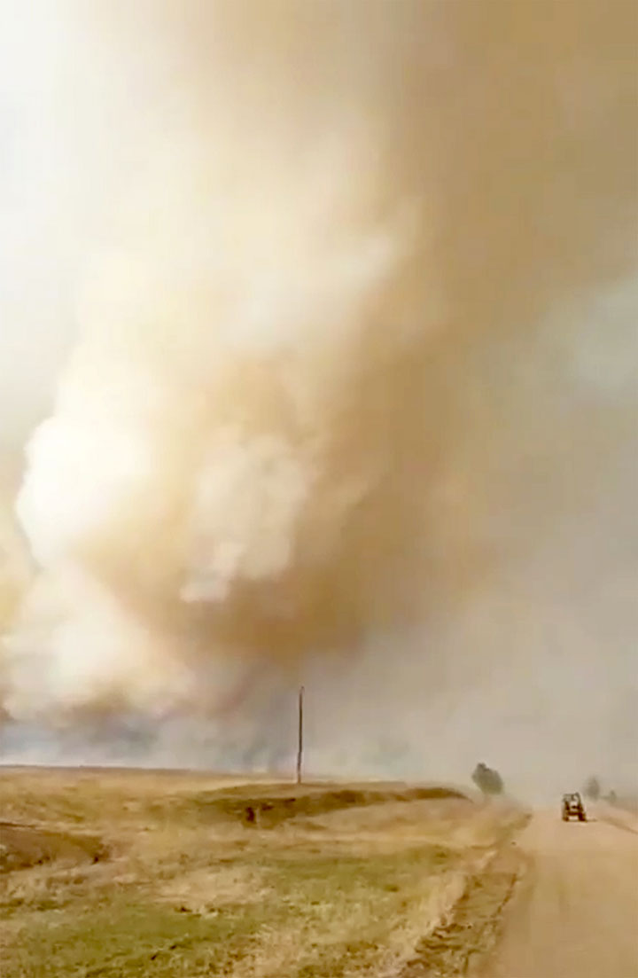 Fire approaches to a village