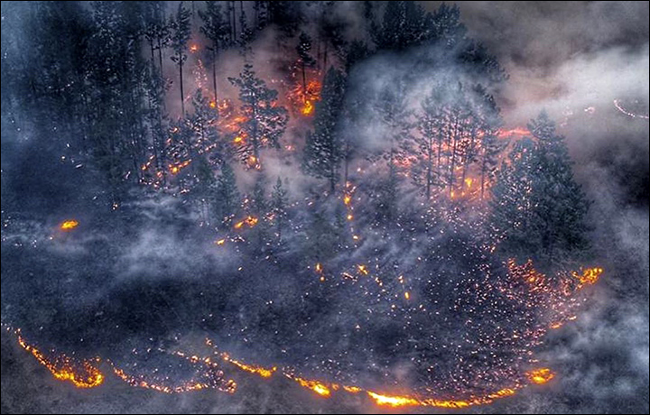 Wildfires around Irkutsk