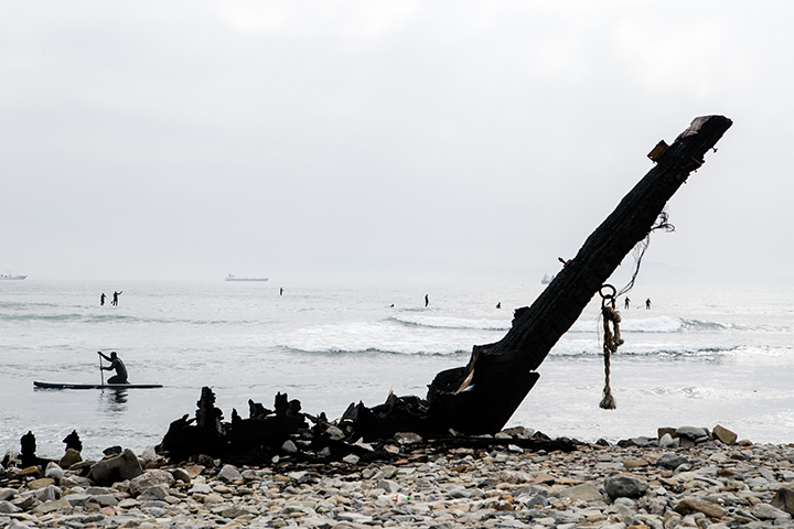 Photographer captures eerie graveyard of North Korean schooners scattered along the Russian coast