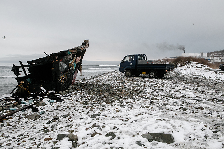 Photographer captures eerie graveyard of North Korean schooners scattered along the Russian coast