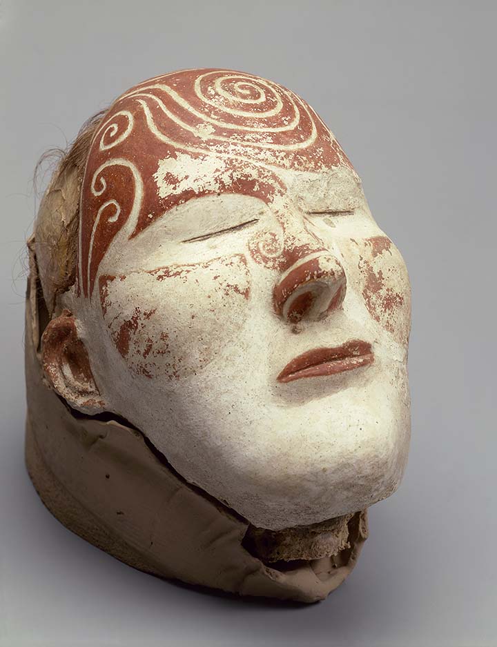 Female head with the mask
