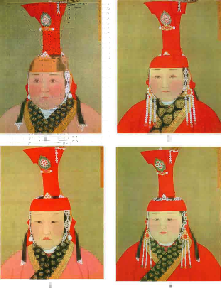 Mongolian women wearing boghta