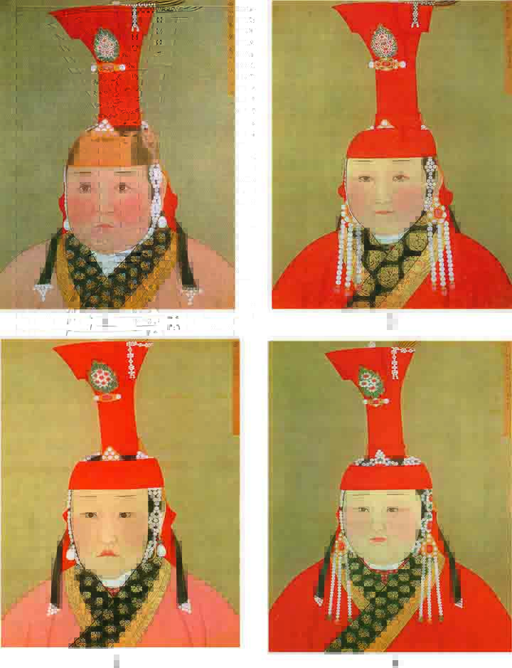Mongolian women wearing boghta