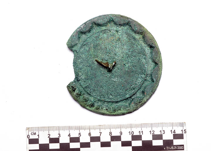 Mirror from the burial 21 before restoration
