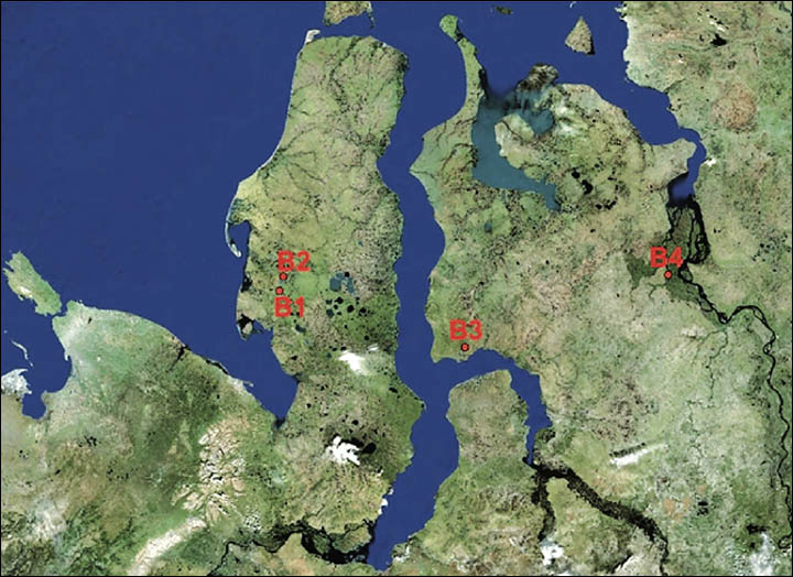 Map of Arctic craters