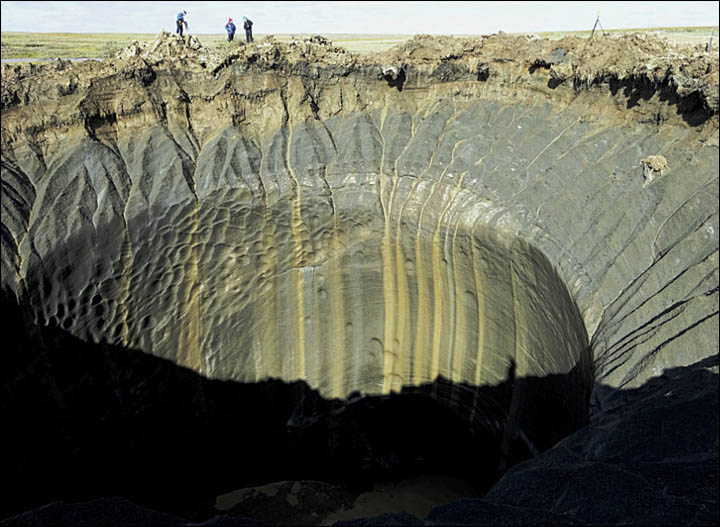 Yamal crater in summer